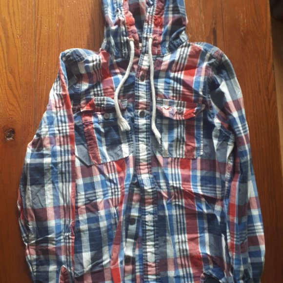 Hollister Hooded button up shirt, Surf style, Sz.S - Picture 3 of 8